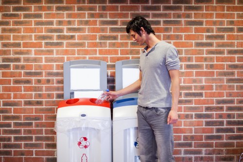 Recycling and waste sorting at a construction site